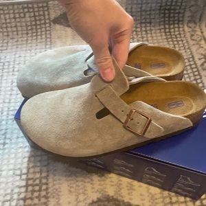 NWT Birkenstock Boston Taupe Suede sz. 39!